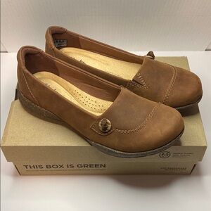Clarks Collection Leather slip-Ons Roseville Sky Mahogany